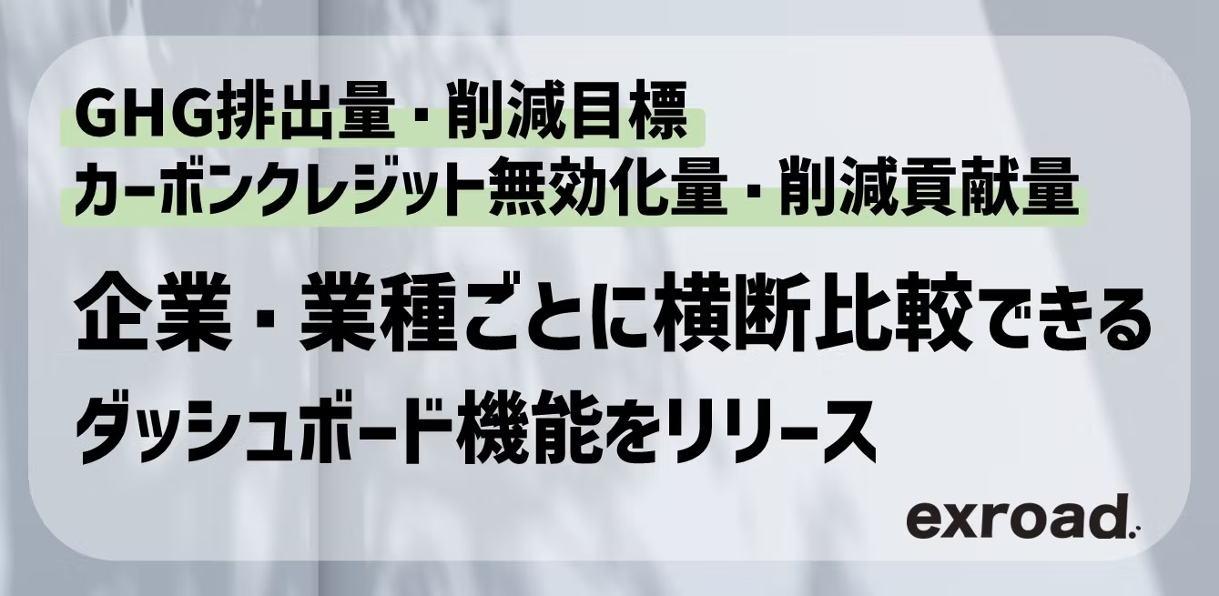 【GHG排出量・削減目標・カーボンクレジット無効化量・削減貢献量】企業・業種ごとに横断比較できるダッシュボード機能をリリース！